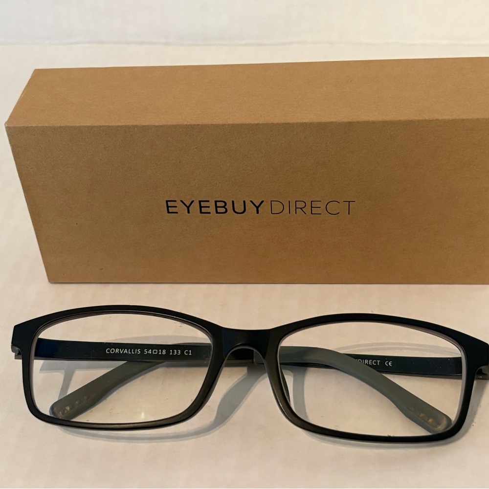 Womens Eyebuydirect Rectangular Black Eyeglass Fr… - image 1